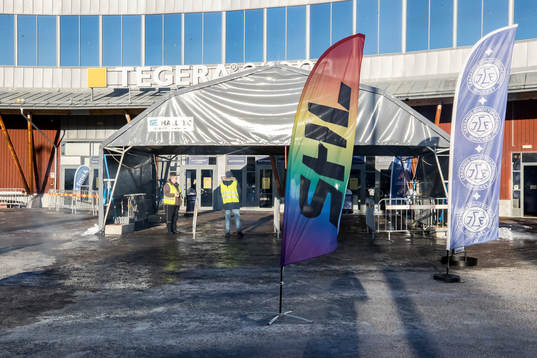Tegera Arena innan ishockeymatchen i SHL mellan Leksand och