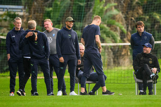 Players of Malmö FF follows the Friendly match between