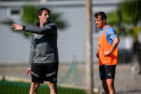 Tränare Milos Milojevic och Eric Larsson