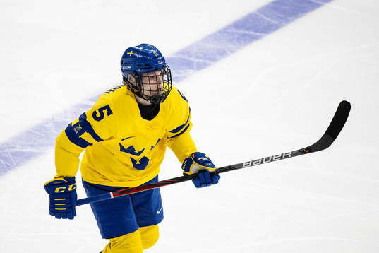 Johanna Fällman of Sweden in the women's ice hockey