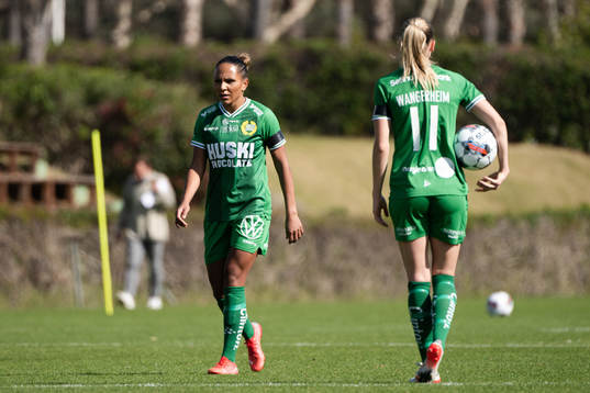 Madelen Janogy of Hammarby looks dejected