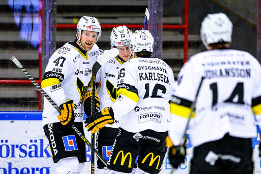 Västerås Logan Roe och Gabriel Kangas jublar