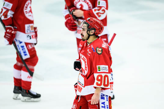 Troja/Ljungbys Kevin Karlsson deppar