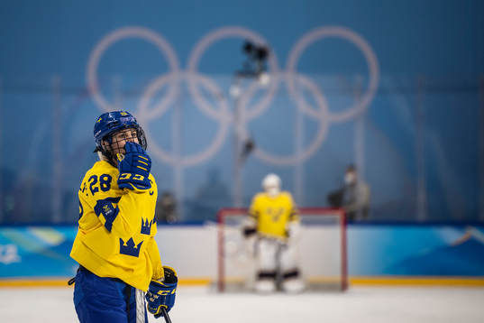 Michelle Löwenhielm of Sweden in the women's ice hockey