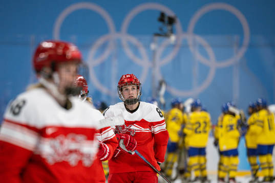 Julie Østergaard of Denmark looks dejected