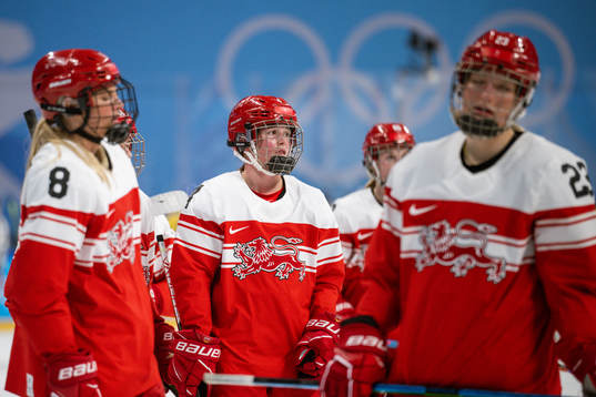 Silke Glud of Denmark looks dejected