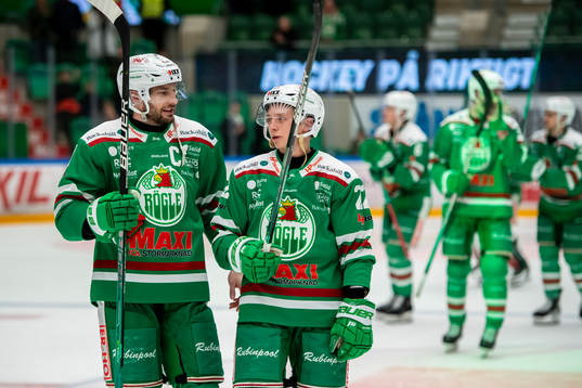 Rögles Mattias Sjögren  och Samuel Jonsson jublar