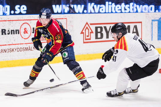 Djurgårdens Filiph Engsund och Brynäs Greg Scott