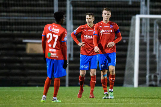 Helsingborgs Benjamin Acquah, Viktor Lundberg och Casper