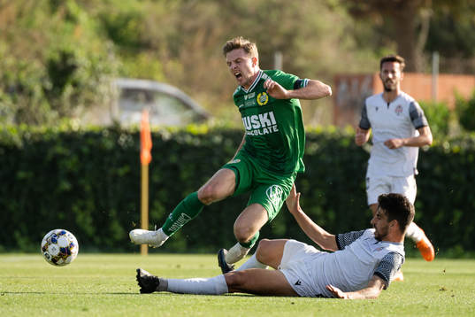 Hammarbys Joel Nilsson and Alex Portillo of Velez