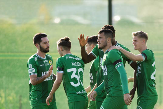 Astrit Selmani of Hammarby celebrates the 1-0 goal