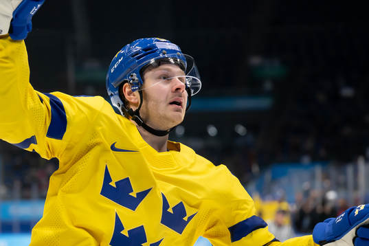 Lucas Wallmark of Sweden celebrates
