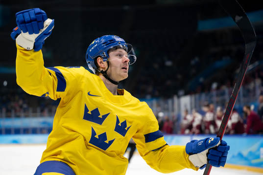 Lucas Wallmark of Sweden celebrates