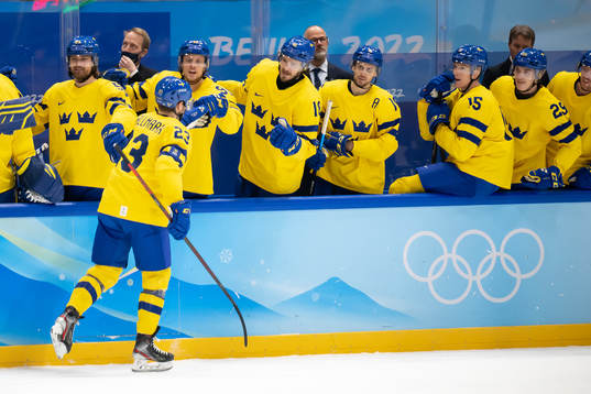 Lucas Wallmark of Sweden celebrates