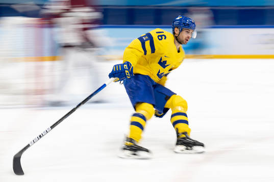 Marcus Krüger of Sweden in an ice hockey preliminary round