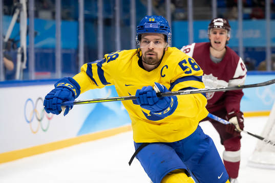 Anton Lander of Sweden in an ice hockey preliminary round