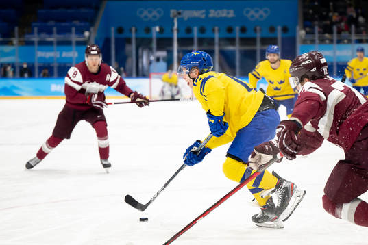 Max Friberg of Sweden in an ice hockey preliminary round