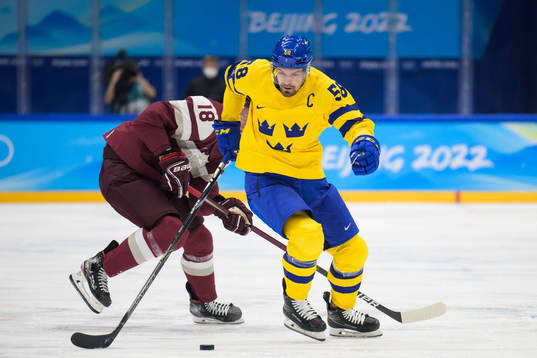 Rodrigo Abols of Latvia and Anton Lander of Sweden in an