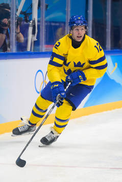 Max Friberg of Sweden in an ice hockey preliminary round