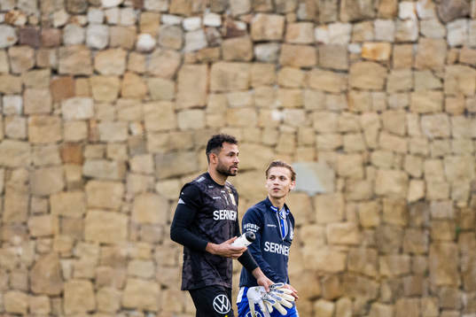Goalkeeper Warner Hahn and Noah Alexandersson