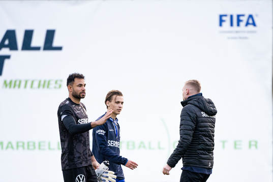 Goalkeeper Warner Hahn, Noah Alexandersson and Sebastian