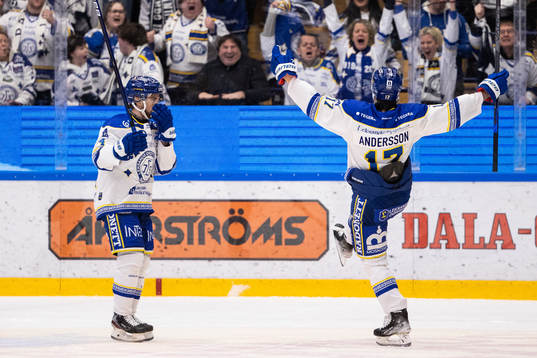 Leksands Linus Andersson jublar