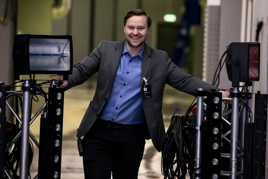 Leksands Fredrik Eklund innan ishockeymatchen i SHL mellan