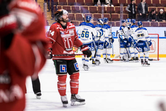 Leksands spelarna jublar
