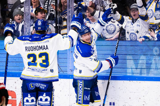 Leksands Patrik Zackrisson jublar
