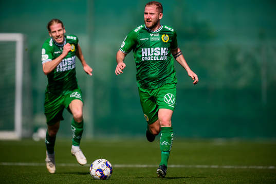 Gustav Ludwigson and Darijan Bojanic of Hammarby