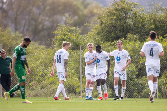 David Fofana of Molde celebrates scoring 1-2