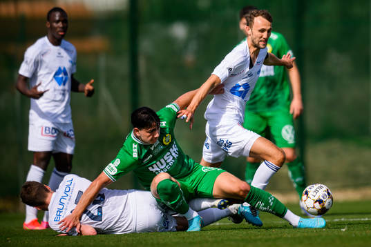 Jusef Erabi of Hammarby and Magnus Wolf Eikrem of Molde