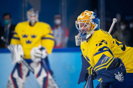 Goaltender Magnus Hellberg of Sweden