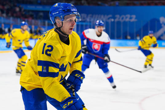Max Friberg of Sweden in an ice hockey preliminary round