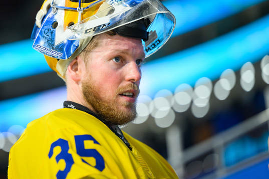 Goaltender Magnus Hellberg of Sweden