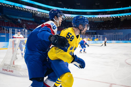 Martin Gernat of Slovakia and Anton Lander of Sweden in an