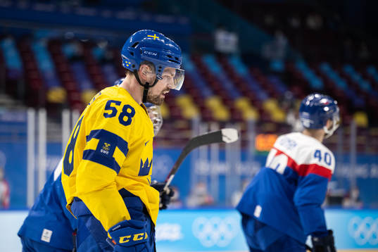 Anton Lander of Sweden in an ice hockey preliminary round