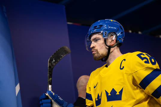 Anton Lander of Sweden in an ice hockey preliminary round