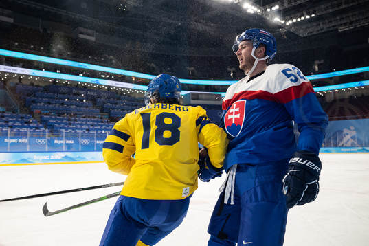 Dennis Everberg of Sweden and Martin Marincin of Slovakia
