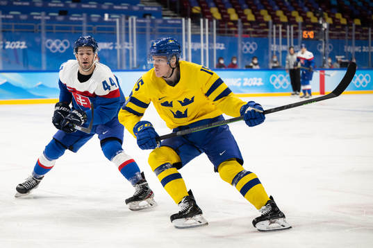 Mislav Rosandic of Slovakia and Gustav Rydahl of Sweden in