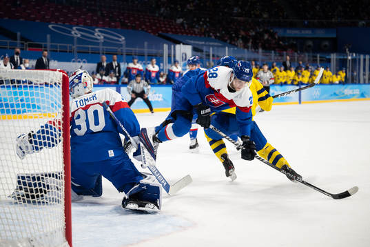 Martin Gernat of Slovakia in an ice hockey preliminary