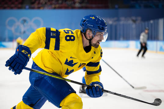 Anton Lander of Sweden in an ice hockey preliminary round