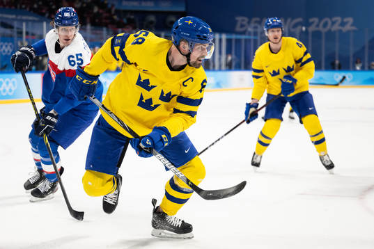 Anton Lander of Sweden in an ice hockey preliminary round