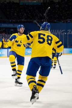 Lucas Wallmark of Sweden celebrates