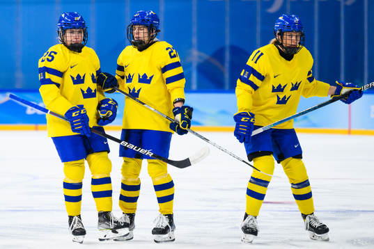Lina Ljungblom, Emma Nordin and Josefin Bouveng of Sweden