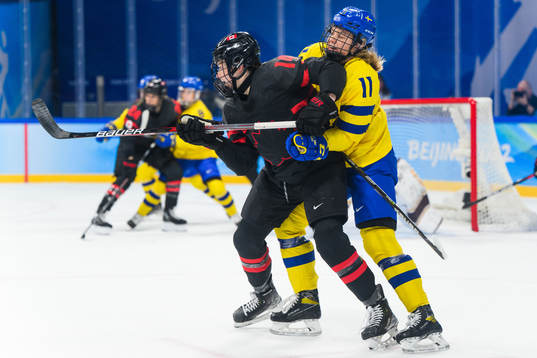 Renata Fast of Canada and Josefin Bouveng of Sweden in an