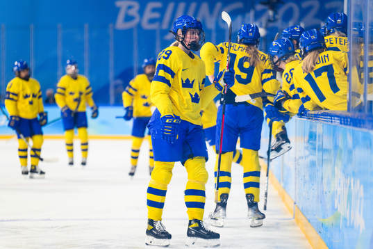 Olivia Carlsson of Sweden looks dejected