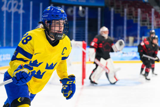 Michelle Löwenhielm of Sweden in an ice hockey quarter