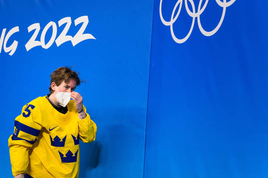 Lisa Johansson of Sweden looks dejected