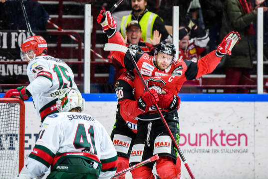 Malmö Redhawks Carl Söderberg jublar
